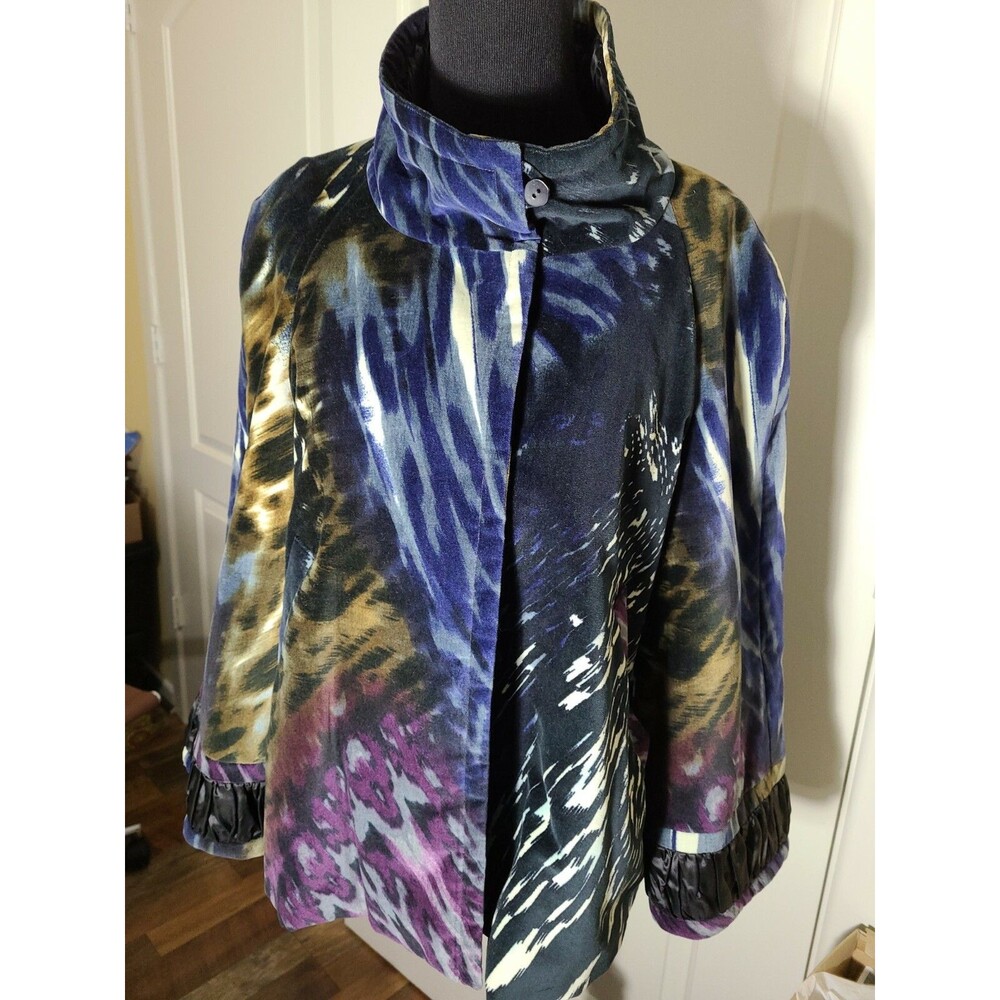 Chacok - Jacket M.Long Velvety valour Blue Black pattern T 1 = 40 - Excellent